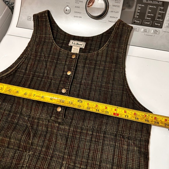 L.L. Bean Vintage Corduroy Plaid Jumper Pinafore Dress Womens 8 Cottagecore 90s - Picture 7 of 9